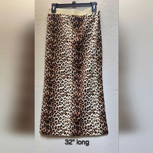Leopard Print Women's Pencil Skirt w/Elastic Waist. Sz M